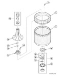 Diagram for Agitator, Fabric Softener Dispenser, Drive Bell, Hub and lip seal kit and washtub